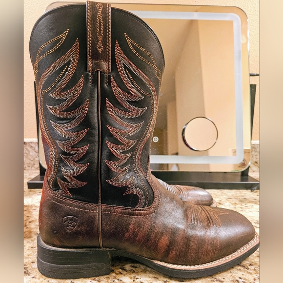 Men's Ariat Amos Shock Shield Leather Boots - Picture 9 of 11